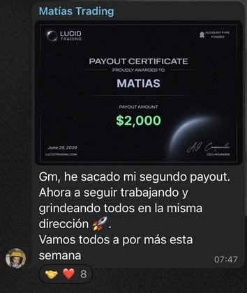 Resultado de un alumno del Club
