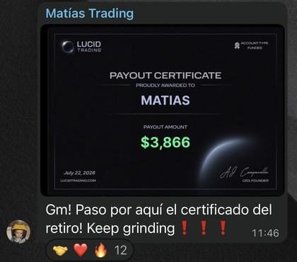 Resultado de un alumno del Club
