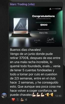 Resultado de un alumno del Club