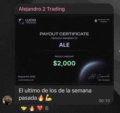 Resultado de un alumno del Club