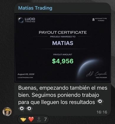 Resultado de un alumno del Club