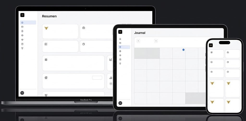 Journal y dashboard en ordenador, tablet y móvil